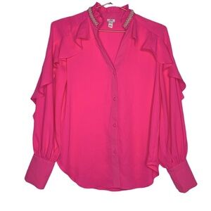 River Island Hot Pink Pearl Bouse
